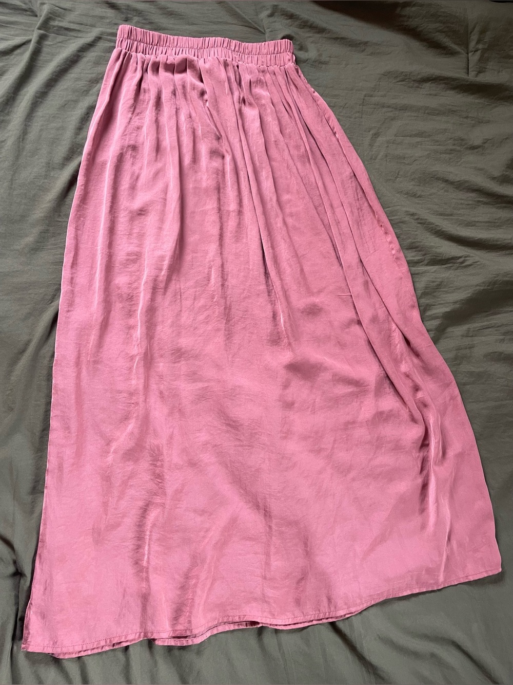 Forever 21 Coral/Rose Pink Maxi Skirt with Elastic Waist